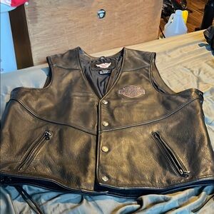 Harley-Davidson Black Leather Motorcycle Vest